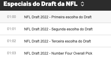 exemplo de draft na nfl